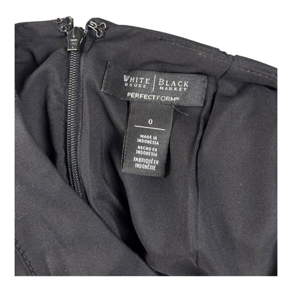 White House Black Market Perfectform Women’s 0‎ Black Pencil Mesh Peep Back Slit - Picture 3 of 7